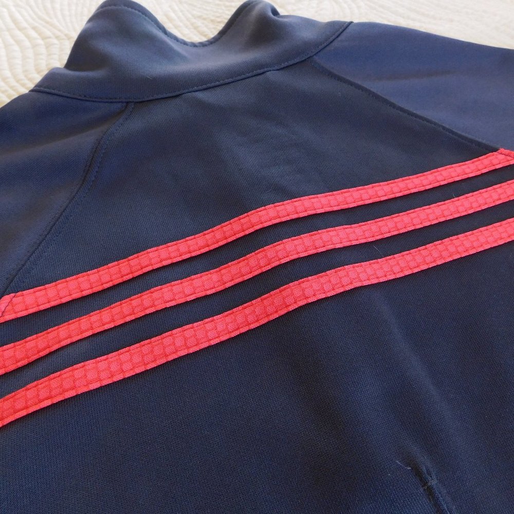 Adidas 3 stripe zip front tricot track jacket sz M